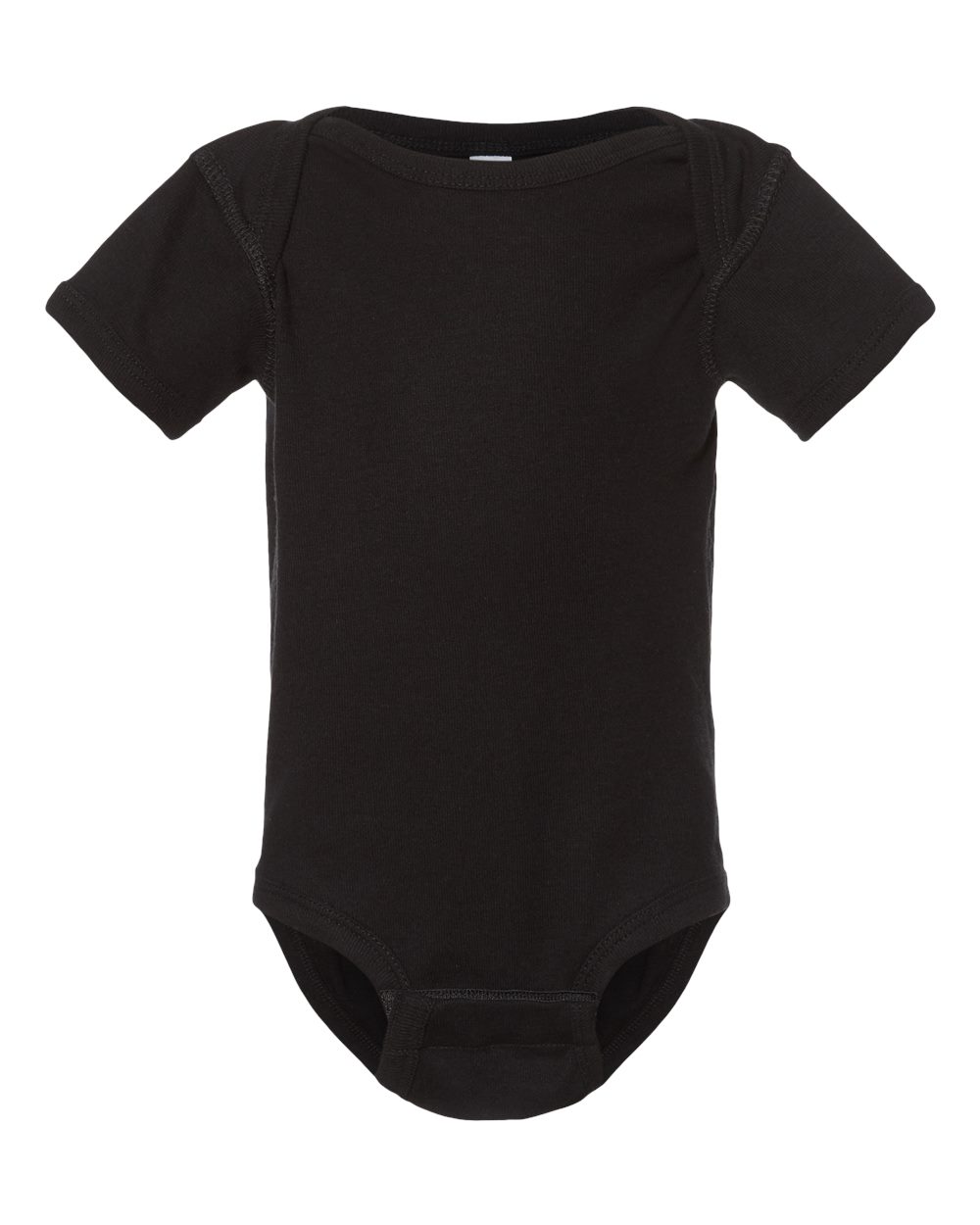 Infant Baby Rib Bodysuit in Black - flat front