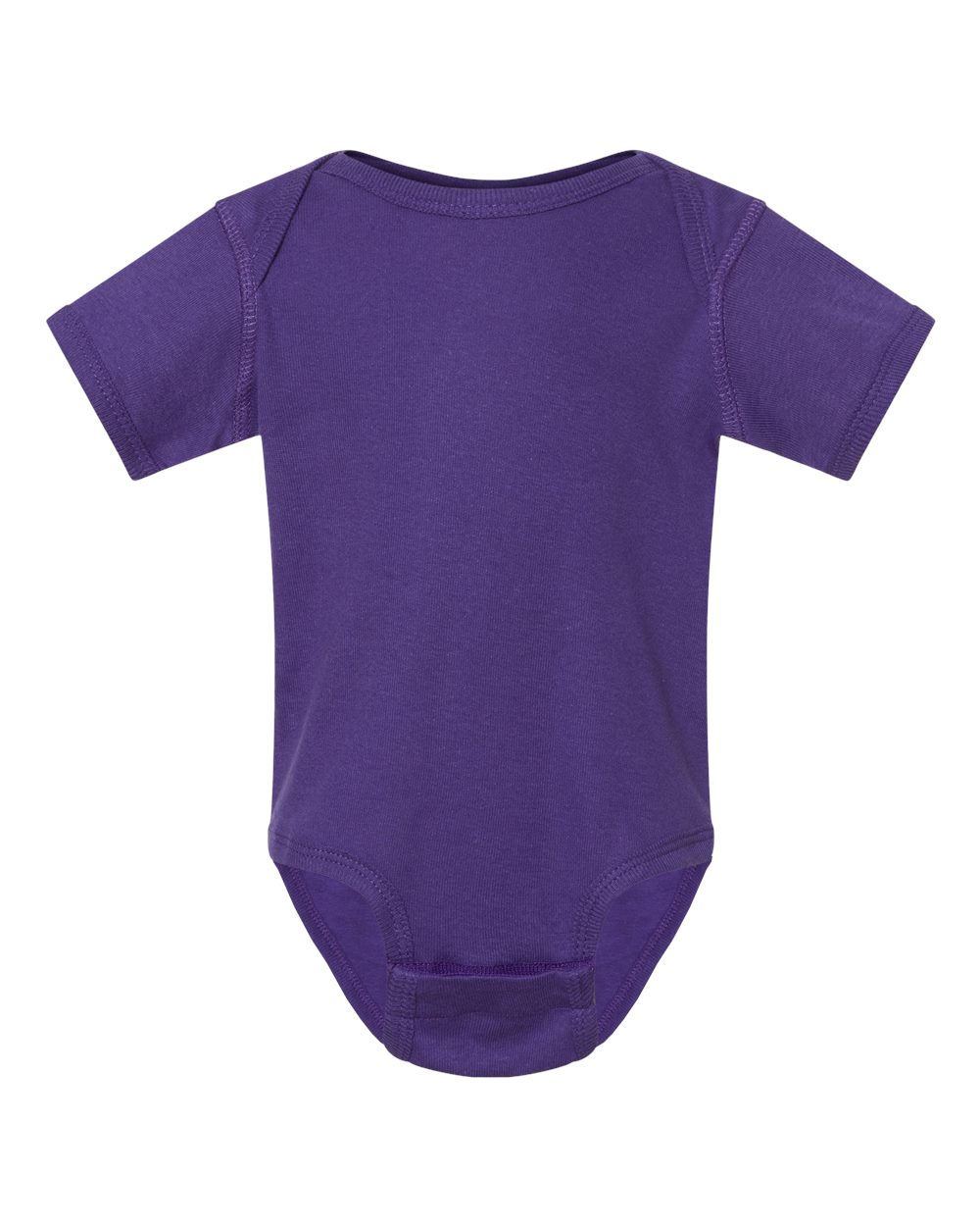 Infant Baby Rib Bodysuit in Purple - flat front