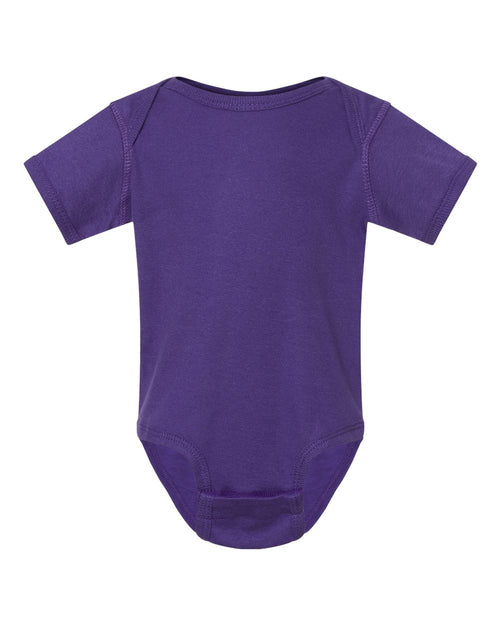 Infant Baby Rib Bodysuit in Purple - flat front