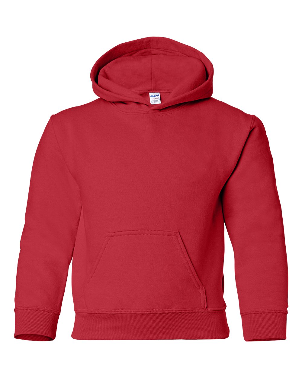 Youth Hoodie Heavy Blend Fleece in Red - flat front