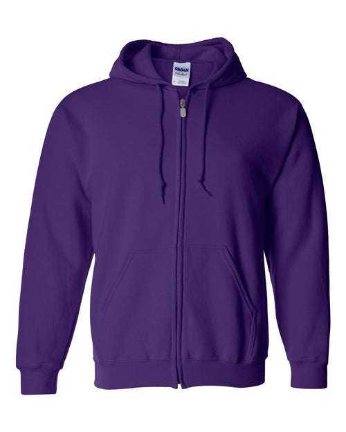 Unisex Full-Zip Hoodie in Purple - flat front
