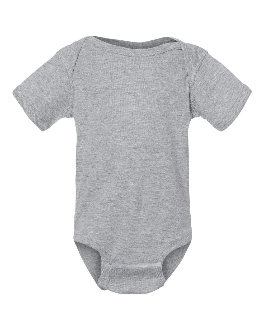 Infant Baby Rib Bodysuit in Heather - flat front