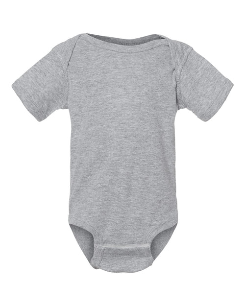 Infant Baby Rib Bodysuit in Heather - flat front