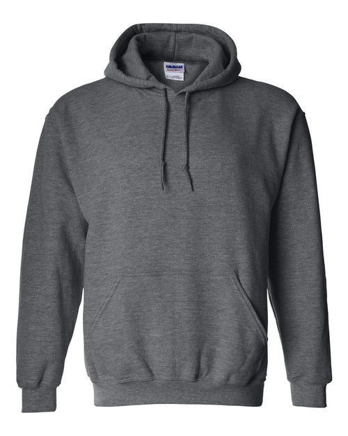 Unisex Heavy Blend™ Hooded Sweatshirt in Dark Heather - flat front