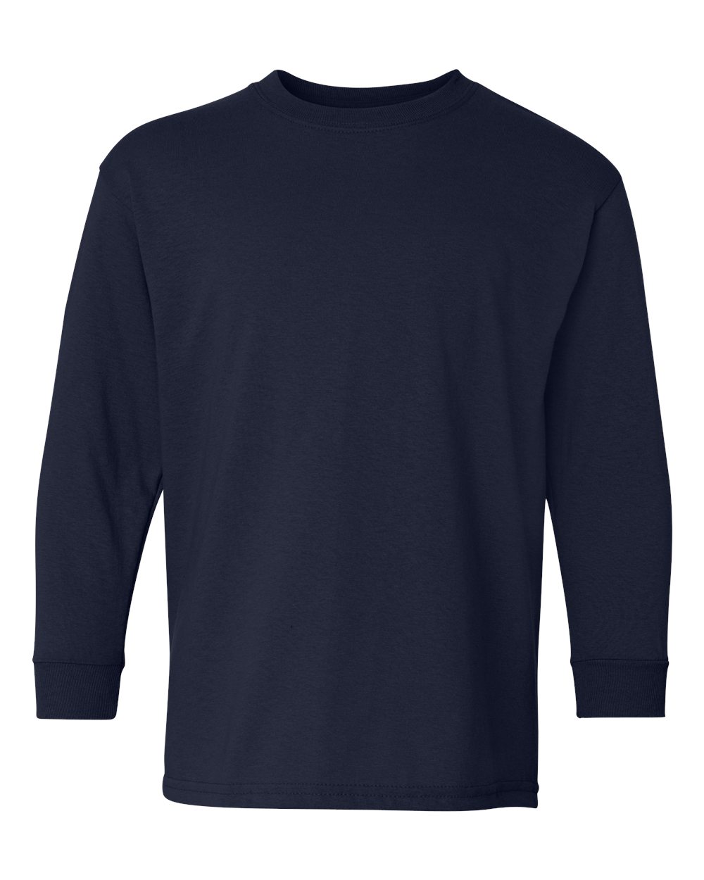 Youth Long Sleeve T-Shirt in Navy - flat front