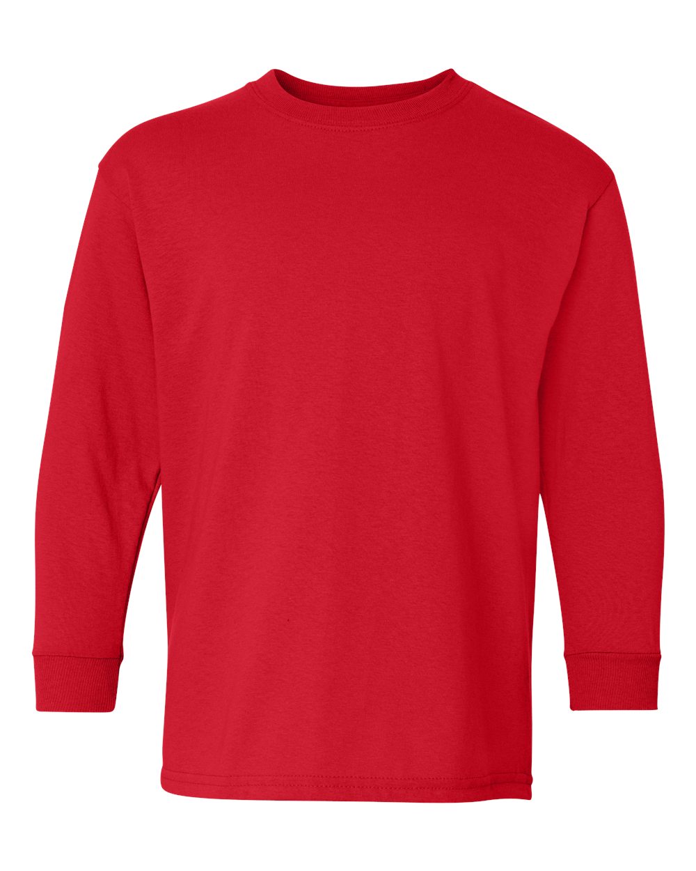 Youth Long Sleeve T-Shirt in Red - flat front