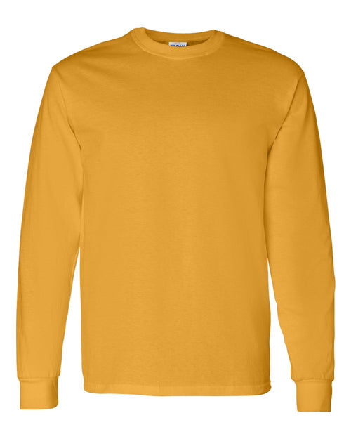 Unisex Long Sleeve T-Shirt in Gold - flat front