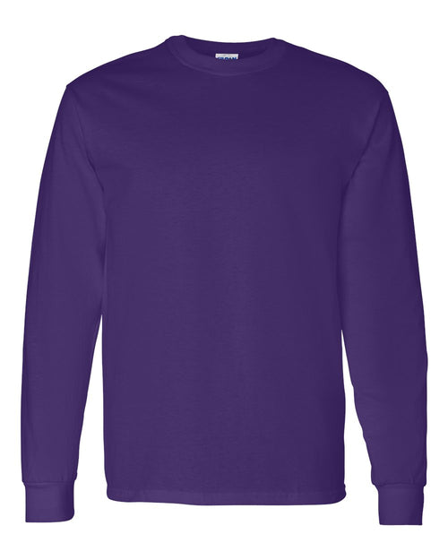 Unisex Long Sleeve T-Shirt in Purple - flat front