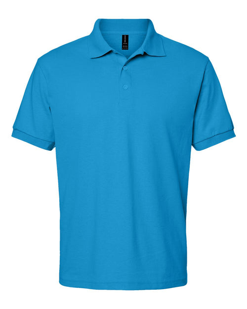 Unisex Pique Polo in Sapphire - flat front