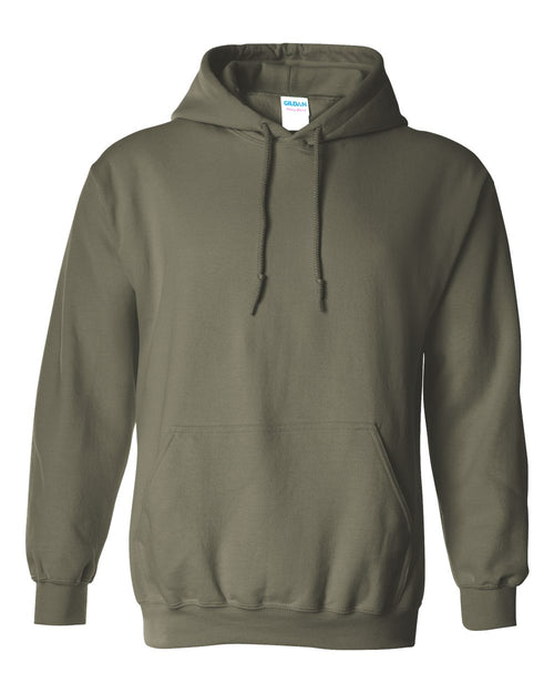 Unisex Heavy Blend™ Hooded Sweatshirt in Military Green - flat front