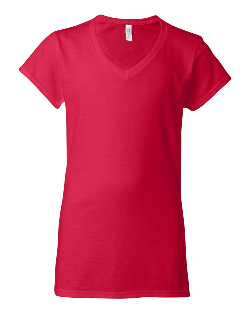 Women's Softstyle® V-Neck T-Shirt in Cherry Red - flat front
