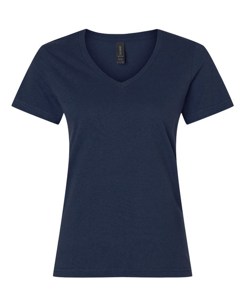 Women's Softstyle® V-Neck T-Shirt in Navy - flat front