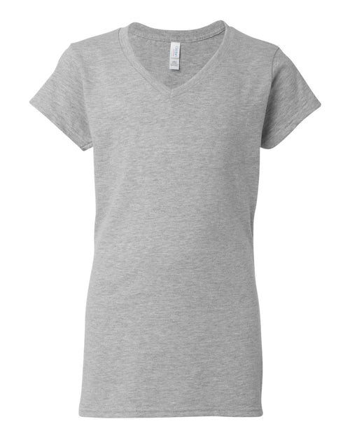 Women's Softstyle® V-Neck T-Shirt in Sport Grey - flat front