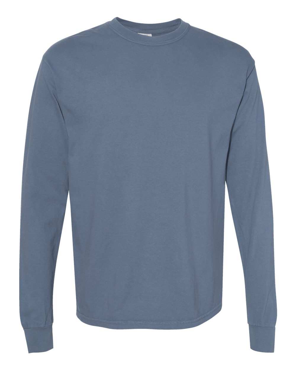 Unisex Long Sleeve T-Shirt in Blue Jean - flat front