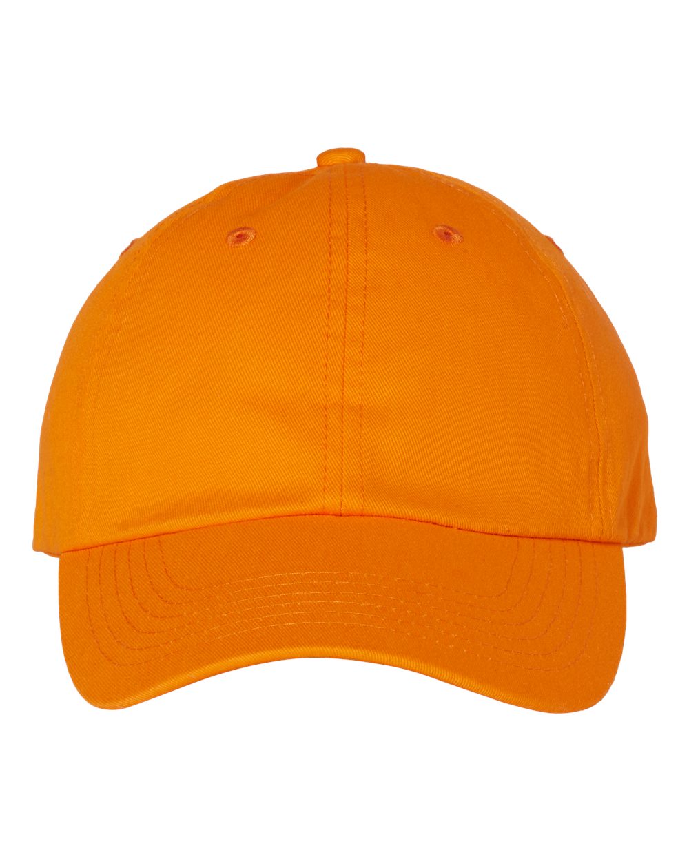Bio-Washed Classic Dad Hat in Neon Orange - flat front