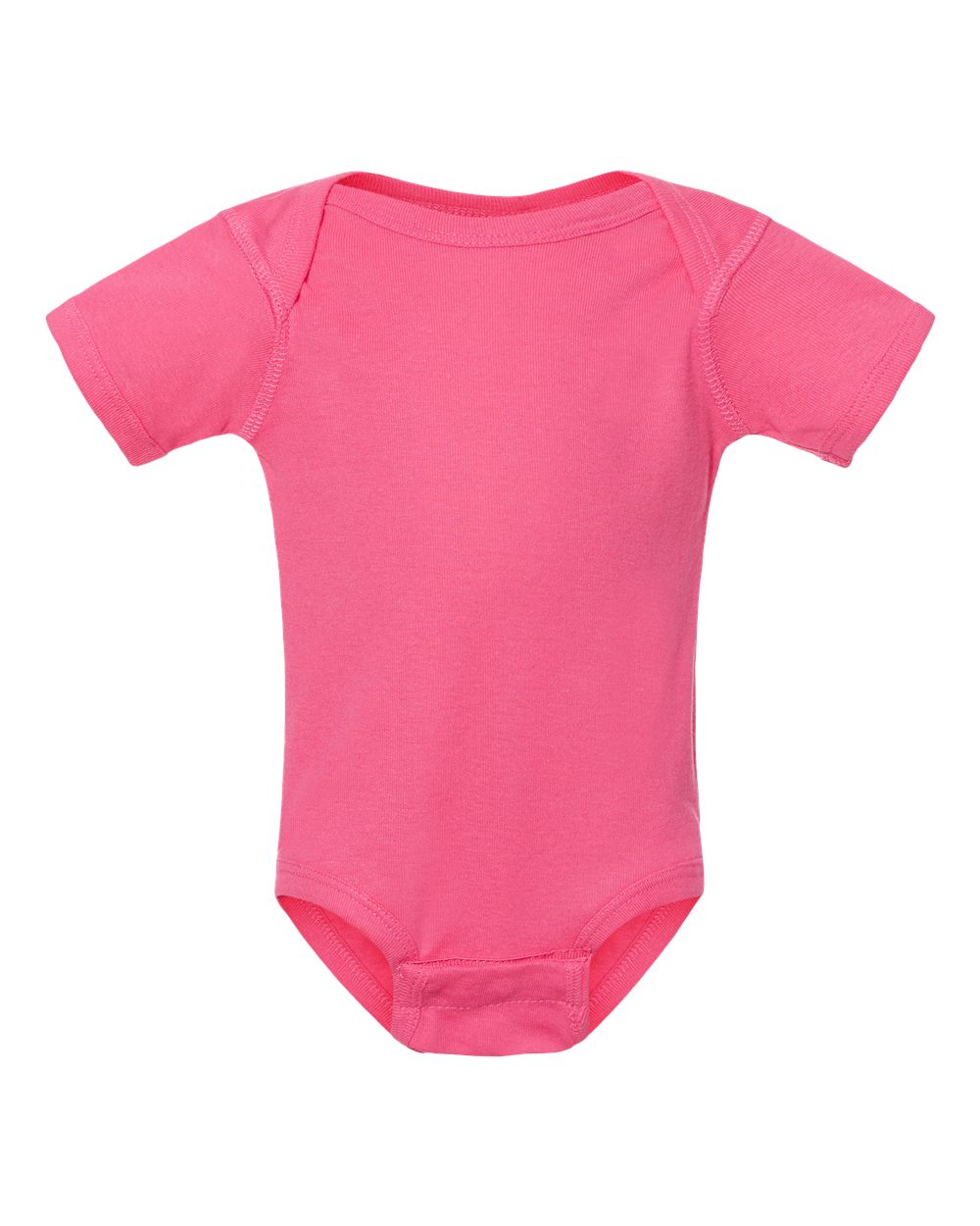 Infant Baby Rib Bodysuit in Hot Pink - flat front