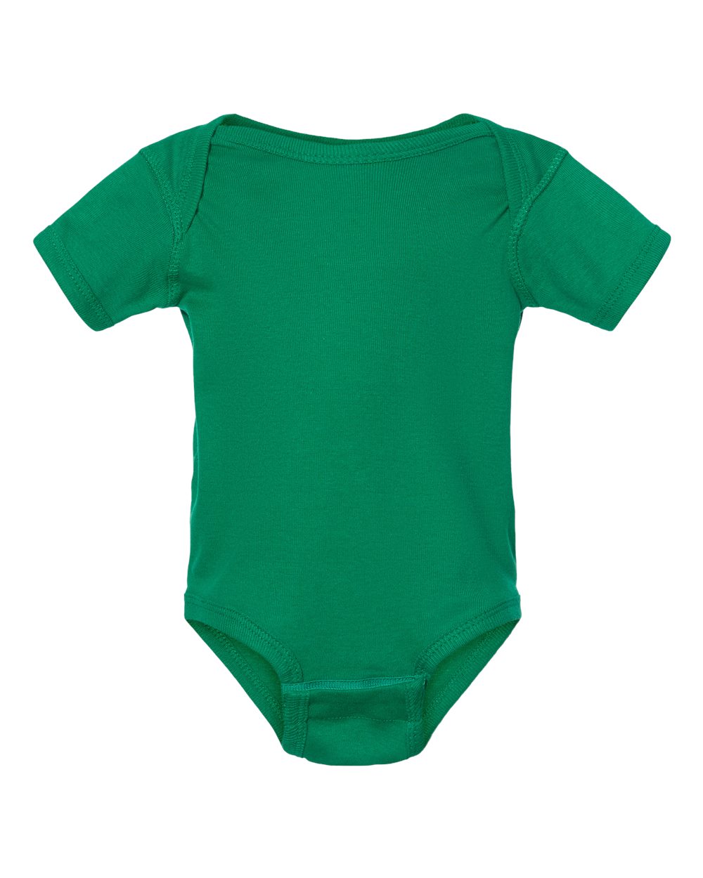 Infant Baby Rib Bodysuit in Kelly - flat front