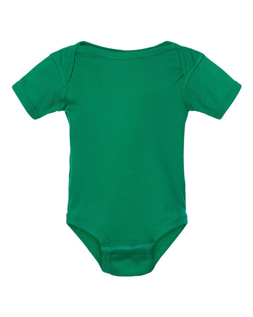 Infant Baby Rib Bodysuit in Kelly - flat front