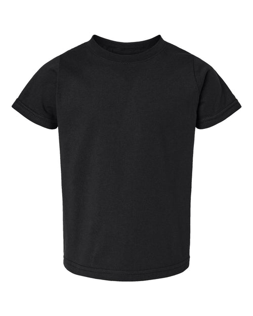 Toddler Fine Jersey Tee in Black - flat front