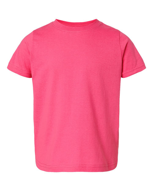 Toddler Fine Jersey Tee in Hot Pink - flat front