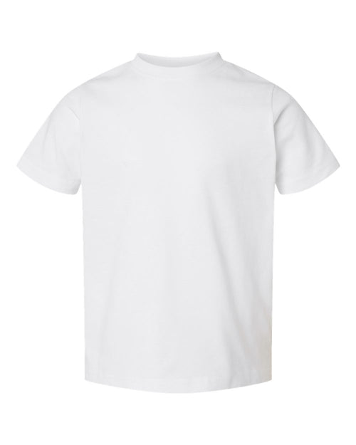 Toddler Fine Jersey Tee in White - flat front