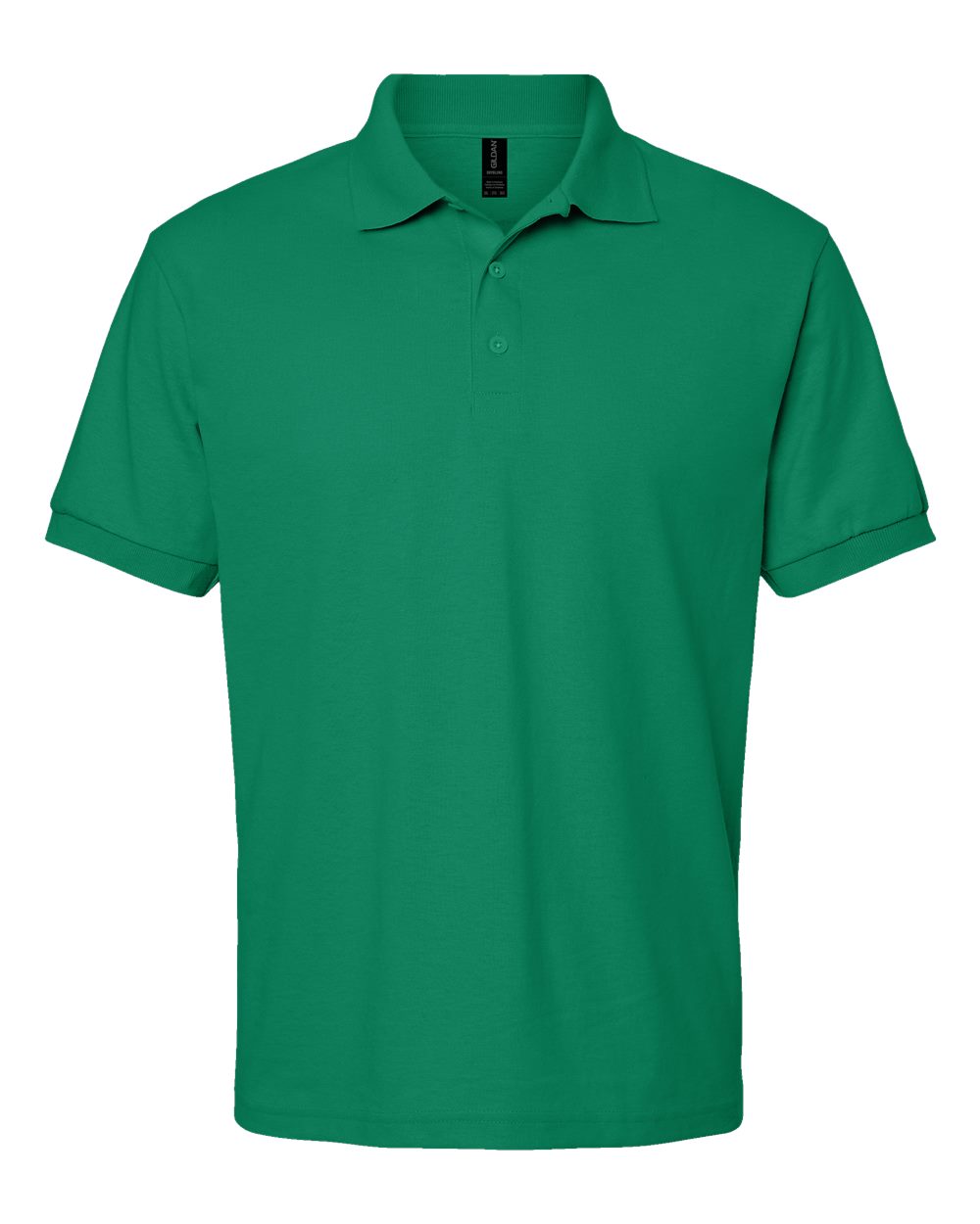 Unisex Pique Polo in Kelly Green - flat front