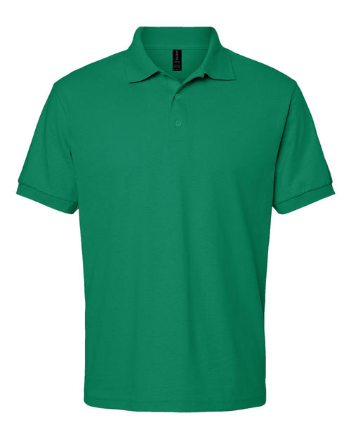 Unisex Pique Polo in Kelly Green - flat front