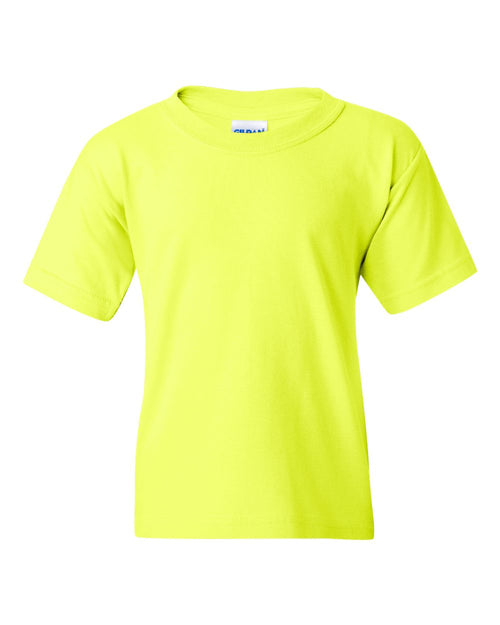 Youth T-Shirt in Safety Green - flat front