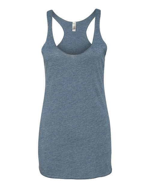 Women's Triblend Racerback Tank in Indigo - flat front