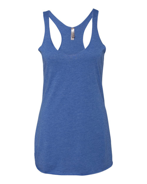 Women's Triblend Racerback Tank in Vintage Royal - flat front