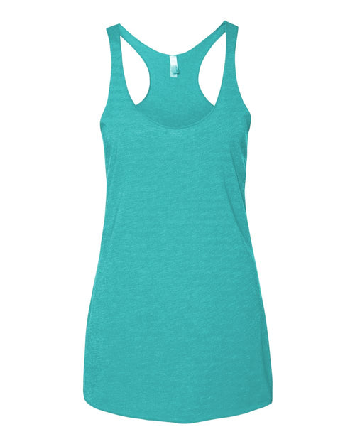 Women's Triblend Racerback Tank in Tahiti Blue - flat front