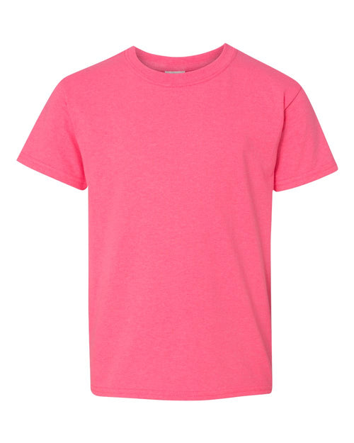 Youth T-Shirt in Safety Pink - flat front