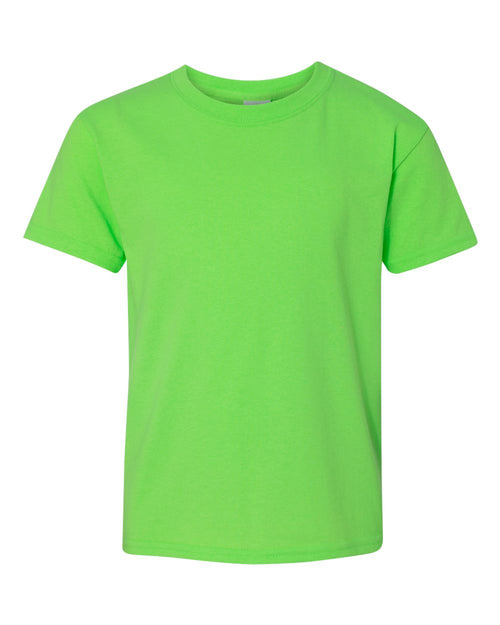 Youth T-Shirt in Neon Green - flat front