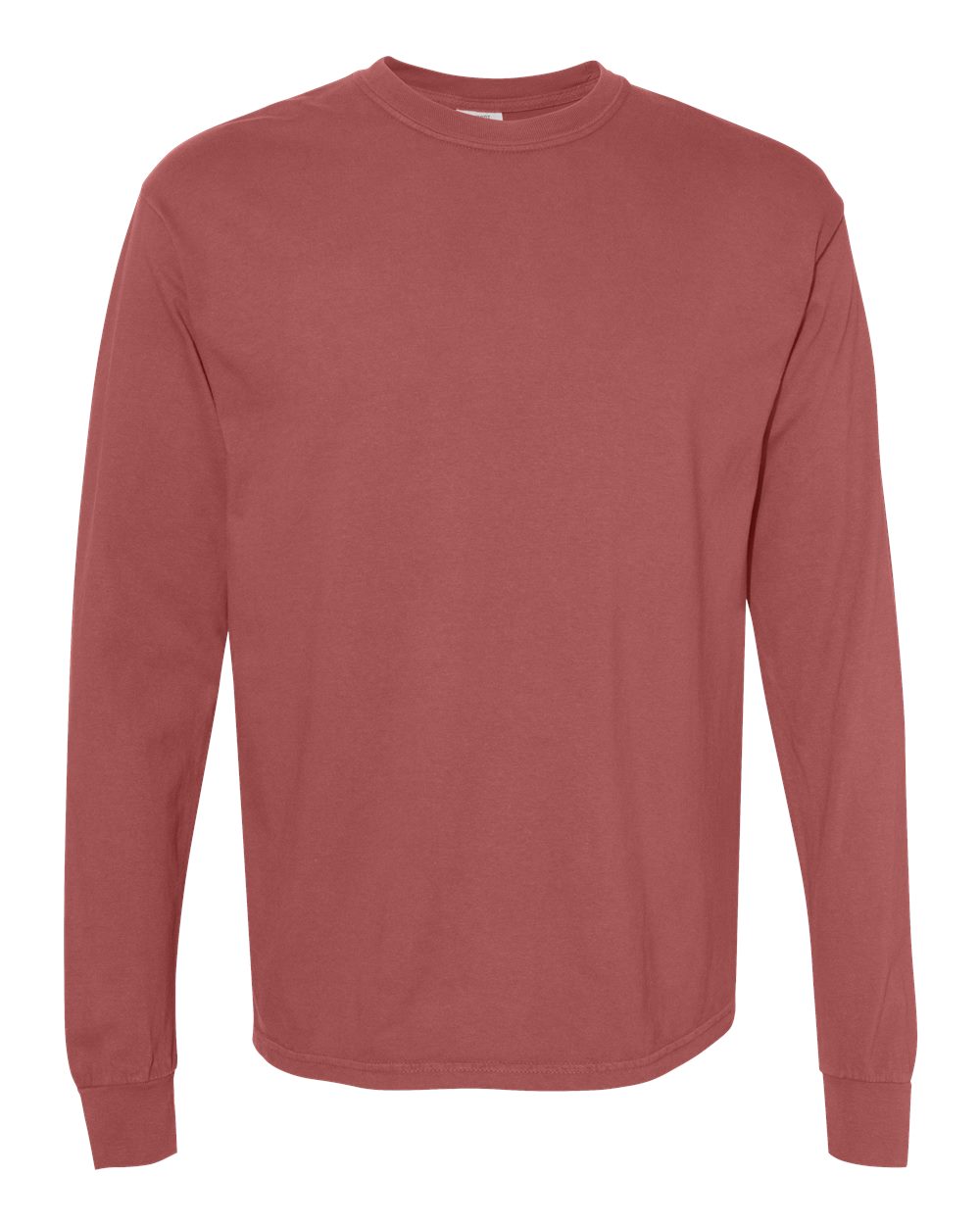 Unisex Long Sleeve T-Shirt in Brick - flat front