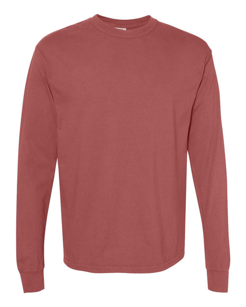Unisex Long Sleeve T-Shirt in Brick - flat front