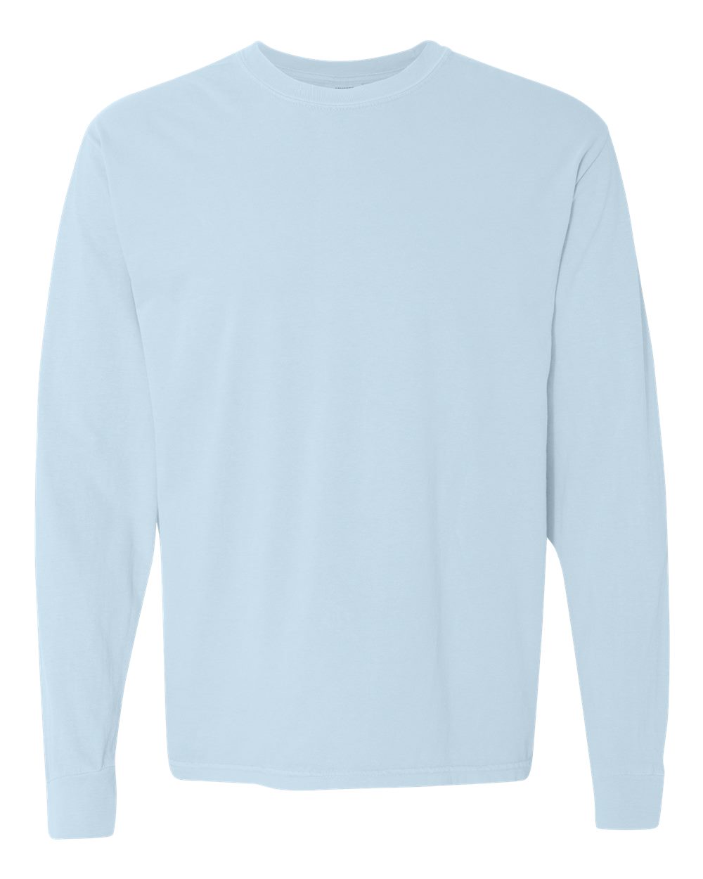 Unisex Long Sleeve T-Shirt in Chambray - flat front
