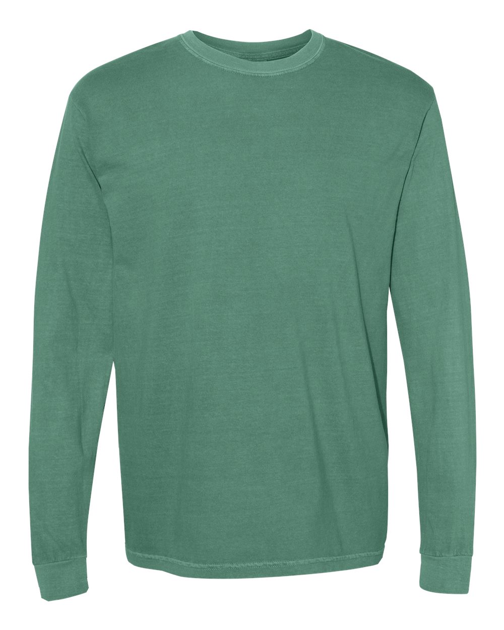 Unisex Long Sleeve T-Shirt in Light Green - flat front