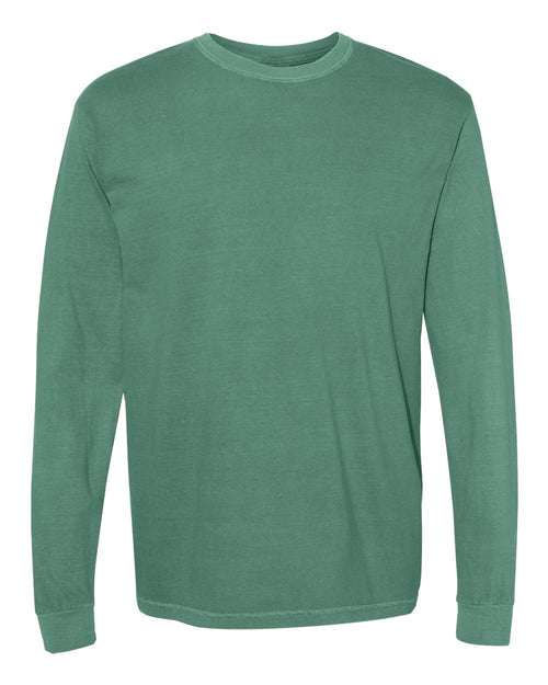 Unisex Long Sleeve T-Shirt in Light Green - flat front