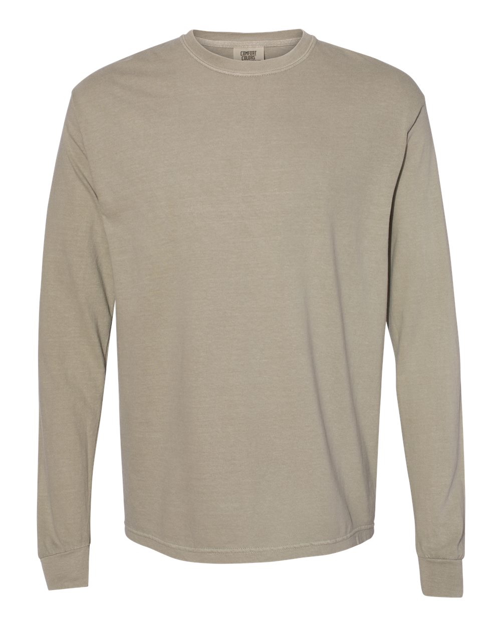 Unisex Long Sleeve T-Shirt in Sandstone - flat front