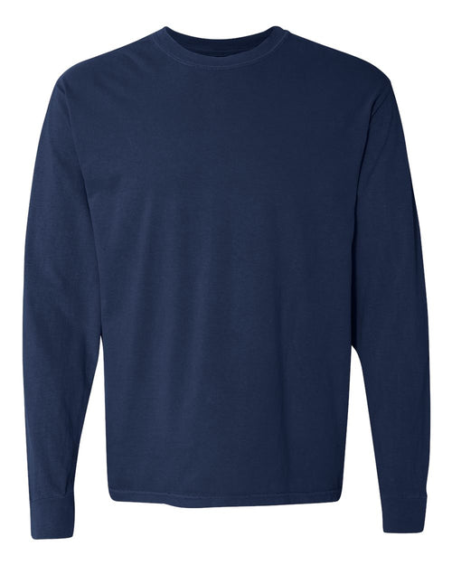 Unisex Long Sleeve T-Shirt in True Navy - flat front