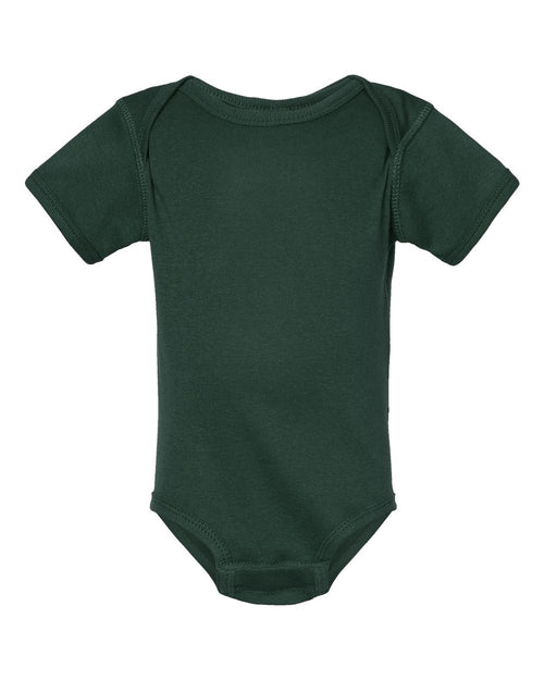Infant Baby Rib Bodysuit in Forest - flat front