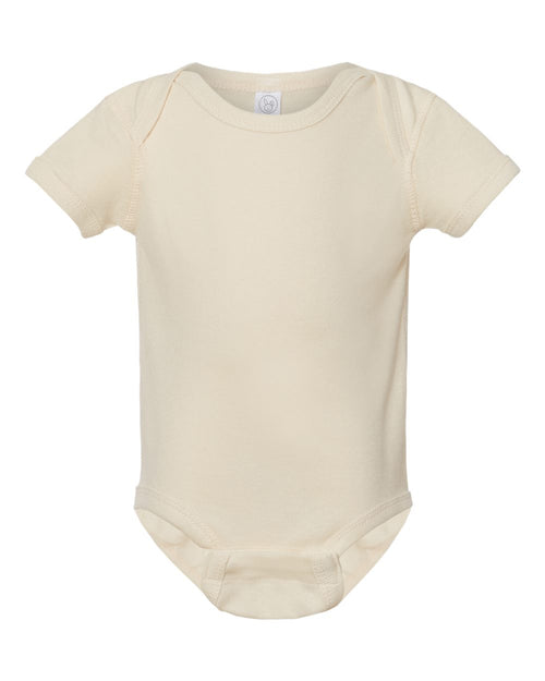 Infant Baby Rib Bodysuit in Natural - flat front