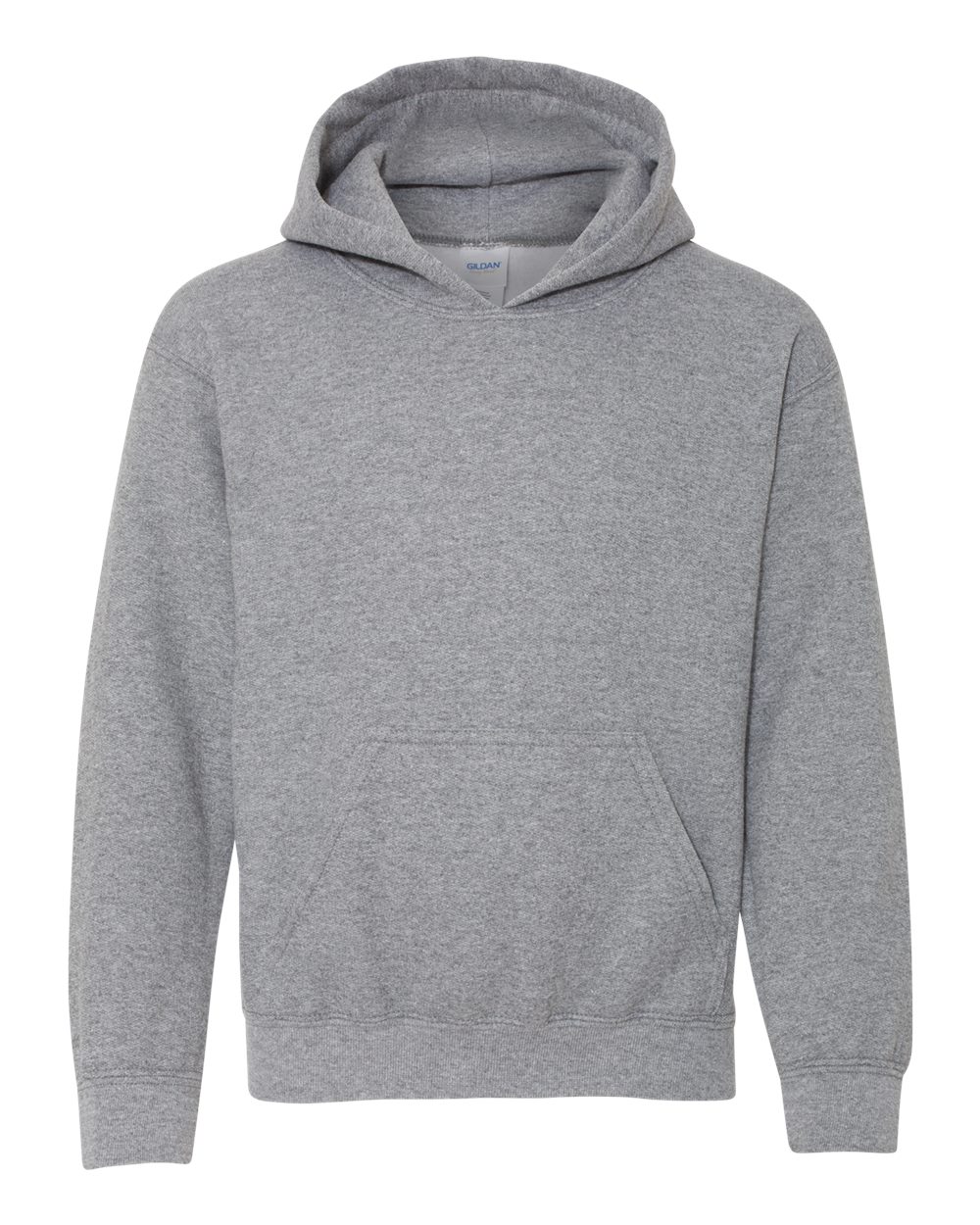 Youth Hoodie Heavy Blend Fleece in Graphite Heather - flat front