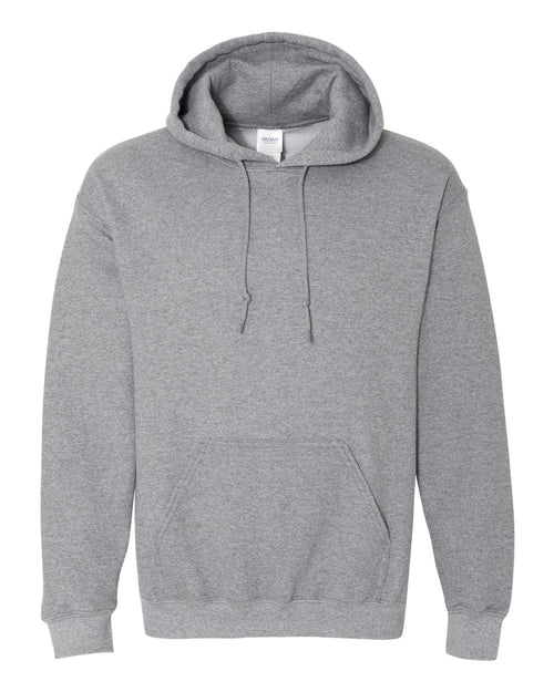 Unisex Heavy Blend™ Hooded Sweatshirt in Graphite Heather - flat front