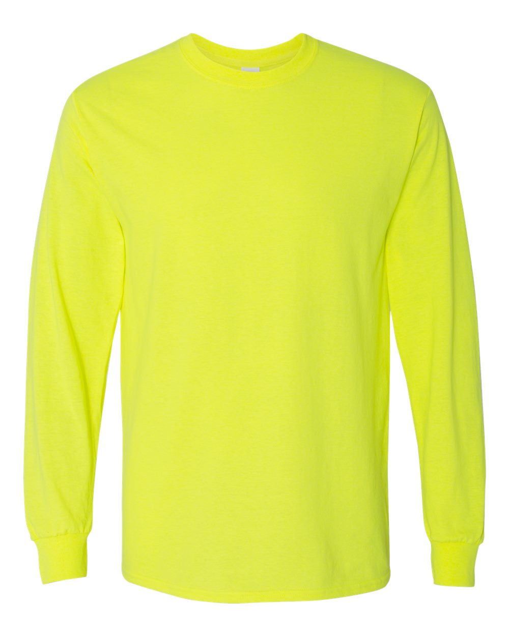 Unisex Long Sleeve T-Shirt in Safety Green - flat front