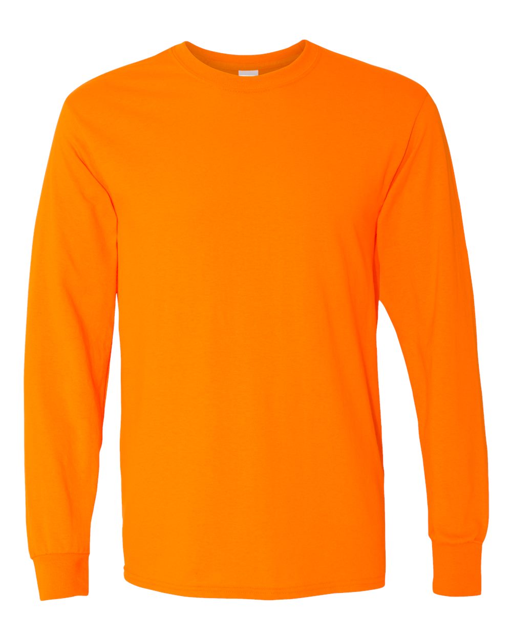 Unisex Long Sleeve T-Shirt in Safety Orange - flat front