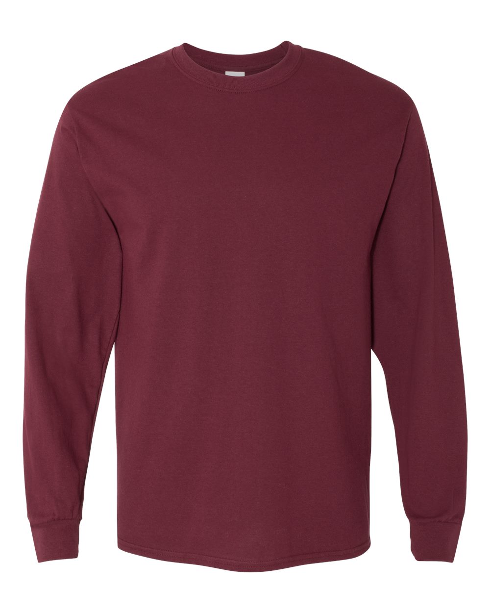 Unisex Long Sleeve T-Shirt in Maroon - flat front