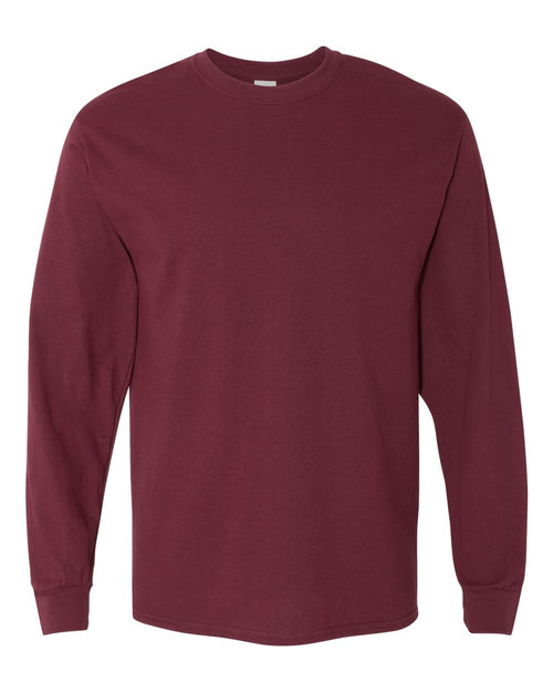 Unisex Long Sleeve T-Shirt in Maroon - flat front