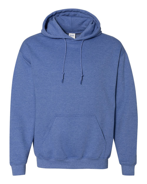 Unisex Heavy Blend™ Hooded Sweatshirt in Heather Deep Royal - flat front