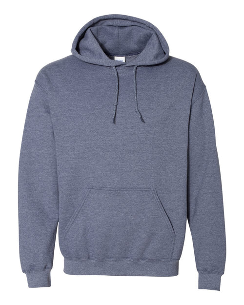 Unisex Heavy Blend™ Hooded Sweatshirt in Heather Dark Navy - flat front